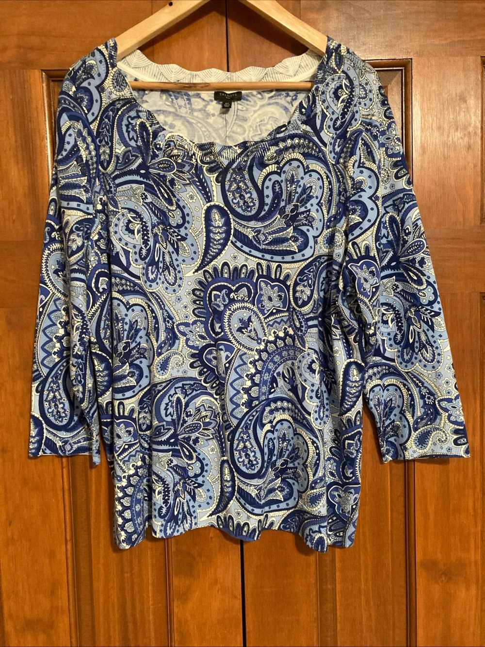 NWT Talbots Blue Paisley lightweight Sweater Top women’s size 2X plus
